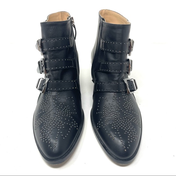 CHLOE Susanna black leather booties, made in Italy, size 39.5 - Picture 2 of 14